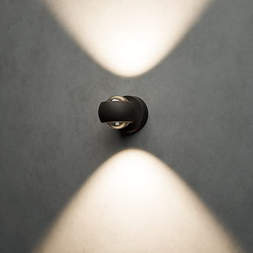 HOFTRONIC - Cupo - Smart Home Wandleuchte - Up and Down Light - Farbig RGBWW - WiFi + Bluetooth - 10 Watt - Schwarz - IP54 für außen, innen und Badezimmer