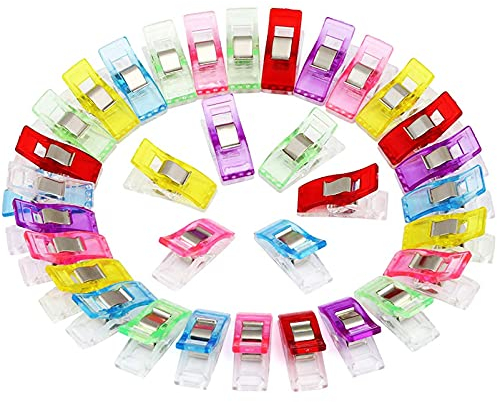 BetterJonny 100pcs Nähen Clips, Multipurpose Kunststoff Wonder Clips Quilten Handwerk Clips für Das Nähen Multicolor