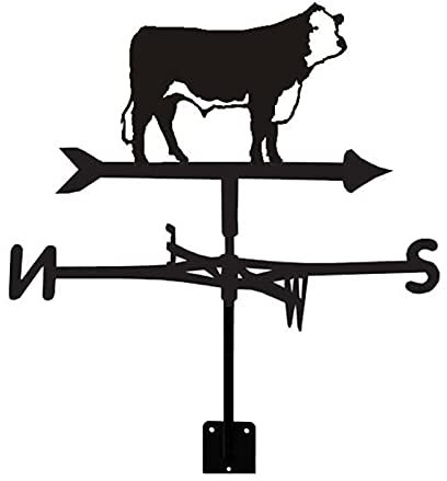 JESSAH Girouette Vaches girouette en métal extérieur Toit Jardin Montage Cour décor girouette en Acier Inoxydable Indiquant la Direction du Vent Ferme scène Maison Artisanat extérieur Ornements