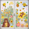 Fensteraufkleber Biene,Biene Gnom Aufkleber,Fenstersticker Frühling Ostern,Fensterbilder Blumen Wiederverwendbar,Fensterdekoration Blumen