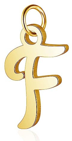Bungsa Buchstaben Anhänger goldfarben A - Z Unisex aus 316L Edelstahl (F)
