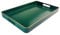 UOEKCS Rechteckiges dekoratives Tablett, Kunststoff-Serviertabletts mit Griffen, Couchtisch-Tablett für Ottomane, Wohnzimmer, Küche, Heimdekoration, 39,9 x 25,9 x 3,5 cm (grün)