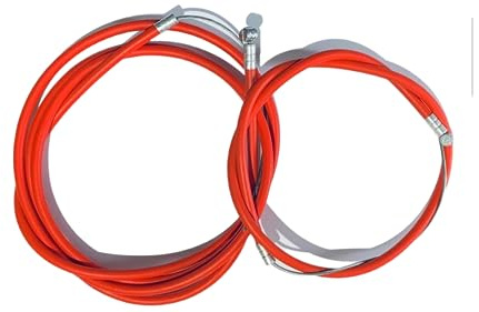 AARNAV Ensemble de câbles de frein avant et arrière pour vélo BMX VTT - Câble de frein extérieur et intérieur - Câble de frein complet rouge