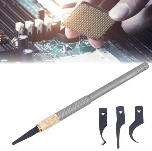 Fyearfly BGA Chip Repair Blade, Rework Spatula Set Ultra Thin CPU Chip Sanding Motherboard Repair Scraper Tool, for Disassembly And Shovelling Glue (Grey)