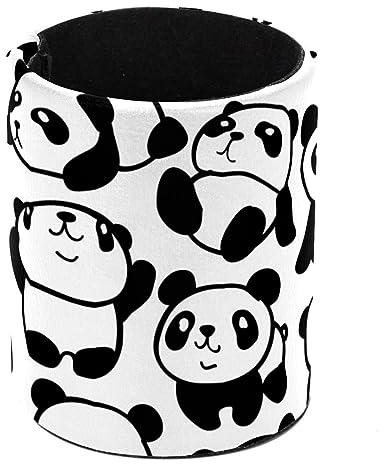 Eslifey Pot à crayons rond pour bureau, pot à crayons mignon panda, pot à stylos, tasse à stylos, pinceaux de maquillage, support d'affichage de bureau, organisateur de papeterie pour la maison, le