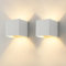 FORCOSO Wandlampe Innen, 2 Stück Wandleuchte Innen Weiß, Austauschbarer G9 LED Lampe, Einstellbarer Lichtstrahl, IP65 Aluminium Außenwandleuchte, Wandleuchten für Innen Flur (Lieferung Ohne Birne)
