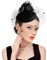 dressfan Fascinator Hut Damen Hochzeit Schleier Hut Vintage Stirnband Gatsby Haarreif 20er 50er Pillbox Hut Kopfschmuck Haarschmuck für Hochzeit/Cocktail/Gatsby/Teeparty/Karneval,Schwarz