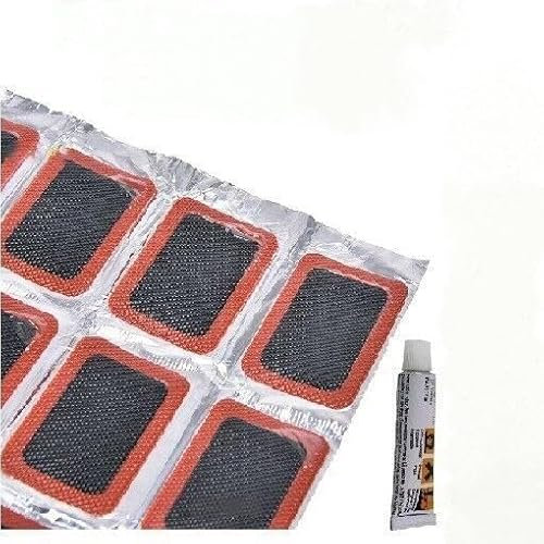 EuroMarksGlobal 48x Rubber Puncture Patch Bicycle Bike Tire Tyre Tube Repair Patch Kit & Glue UK
