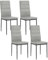 WOLTU Sillas de Comedor Pack de 4, Sillas Cocina con Respaldo Alto, Sillas Tapizadas en Piel Sintética, Sillas con Patas de Metal, para Comedor, Salón, Dormitorio, Gris, EZS46gr-4