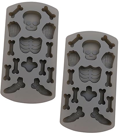 Zerodeko 10 Pcs Cake Mold Silicone Gummy Molds Bandejas para Comida Skull Molds Halloween Mold Nutcracker Windsock Skull Chocolate Mould Silicone Ice Cube Tray Candle Silica Gel Ice Tray