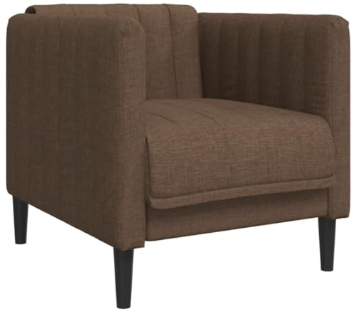 vidaXL Fauteuil, Chaise de Relaxation avec Accoudoirs et Dossier, Canapé avec Pieds, Fauteuil TV de Salon, Moderne, Marron Similicuir Daim