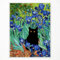 GAINOW Van Gogh Irises Leinwand-Wandkunst, Berühmte Ölgemälde Gartenblume schwarze Katze Poster, bunt ästhetische Raumwanddekoration für Badezimmer 30x40cm ungerahmt