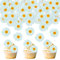 40 Stück Essbare Blumen Cupcake Toppers Weiße Chrysantheme Tortenaufleger Essbare Blumen Tortendekoration Picks Hochzeit Baby Dusche Party Hochzeit Jahrestag Geburtstag Party Cupcake Dekoration