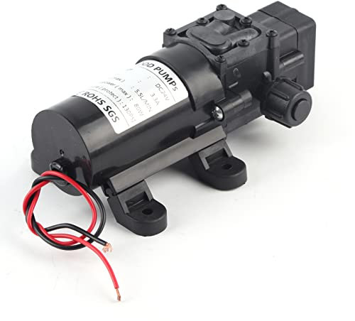 Pompa a Diaframma DC 24V 80W, Pompa a Membrana Elettrica per Trasferimento Acqua con Pressostato Automatico