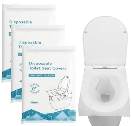 100X Disposable Toilet Seat Covers Paper Compact and Portable Biodegradable Toilet Seat Covers Disposable Travel for Holiday Essentials Kids Adults Pregnant Use in Public Toilets