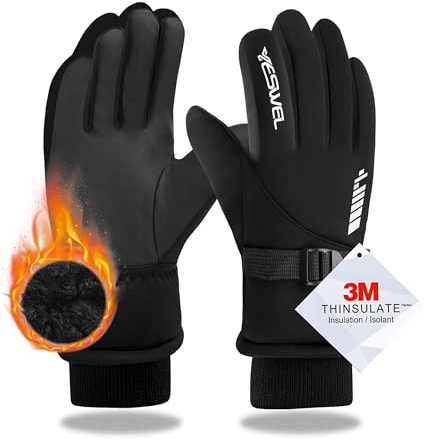 YESWEL Touchscreen-Handschuhe, Winterhandschuhe, wasserdichte Snowboard-Handschuhe, Skihandschuhe Warme, für Herren und Frauen zum Laufen, Fahren, Radfahren und Wandern(Größe XL)
