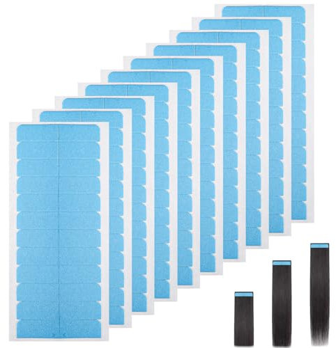 TIESOME 240 Stück Hair Klebeband, Ersatztapes, Klebeband für Haarverlängerungen Selbstklebende Hair Extension Tape Doppelseitiges Hair Klebeband Perückenband Doppelseitige Klebebänder (Blau)