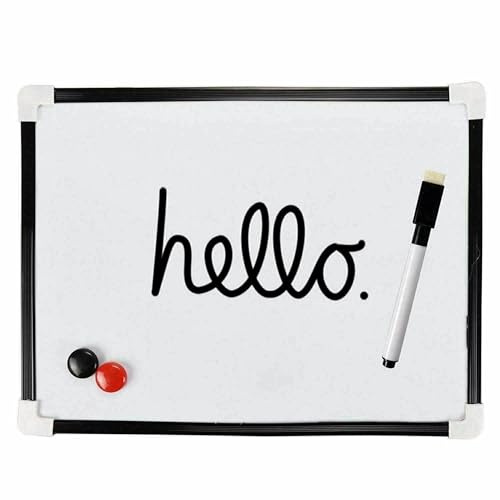 A4 Magnetic White Board | Magnetic Dry White Board with Eraser & Pen Set | Mini Office Notice Memo Board - A4 Dry Wipe Magnetic Whiteboard (29.5cm x 22.5cm)
