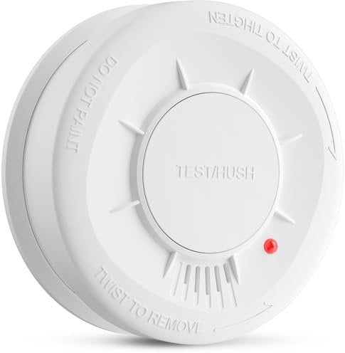 LIORQUE Detector de Humo, Alarma de Humo con Sensor de 10 Años, 5 Años de Duración de Batería, Detector Incendios with LED Indicator con Alarma de 85 dB (1 Pieza)
