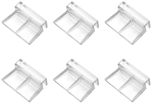 SGERUFZ 6 Stück Glasabdeckungs-Clips Unterstützung Halter Acryl-Clips universale Halterungen für randlose Aquarien (5mm)