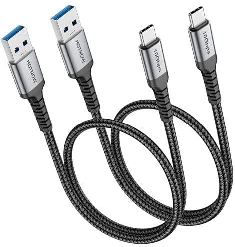 HOTNOW Android Auto USB C Cable 50cm 2Pack, short 0.5m CarPlay USB C Cable with USB3.1 10Gbps Data sync and 3A Fast Charging for iPhone 15/15 Pro Max, Samsung T7, Galaxy S23 S22 Ultra Note 20, SSD