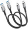 HOTNOW Android Auto Cavo USB C 50cm 2 Pezzi, corto 0,5m CarPlay Cavo USB C con USB3.1 10Gbps di sincronizzazione dei dati e 3A ricarica veloce per iPhone 15, Galaxy S25, SSD