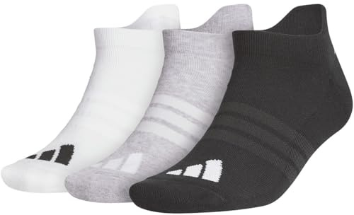 adidas Unisex PERFORMANCE 3 PK ANKLE SOCKS, white/light grey heather/black, 34-36