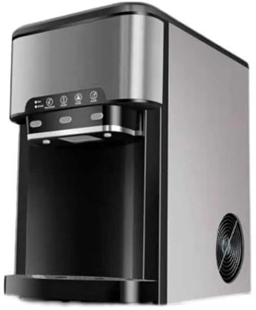 Fuente de Agua Fria Acero Inox Acero Inoxidable Maquina de Hielo 25kg por Día Cerradura de Seguridad Maquina Cubitos Hielo para Oficina Casa