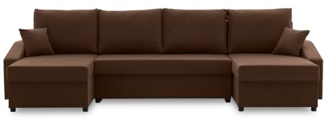 Mebligo ECKSOFA U MIT SCHLAFFUNKTION Sparta Plus BONELL Braun