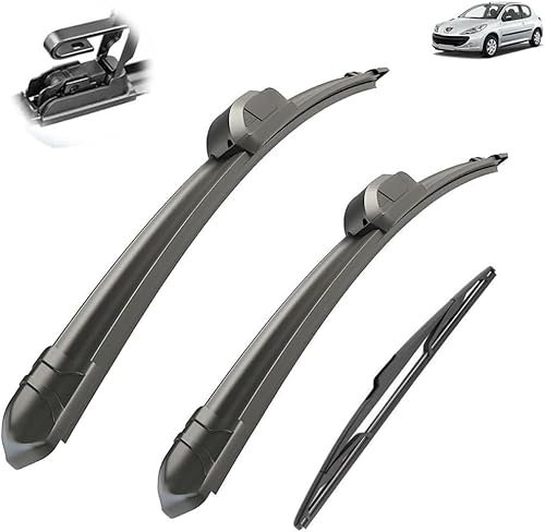 Coche Escobilla Limpiaparabrisas para Peugeot 206 Hatchback 2001-2006 Juego de Parabrisas Escobillas Parabrisas Ventana Cepillo de Lluvia