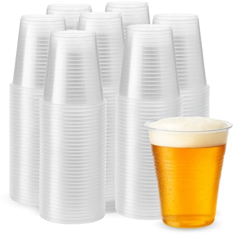 CHEFZOCO Vasos Plástico Desechables, Vasos para fiestas, Vasos para cumpleaños, vasos Litrona, Maceta, Apto para bebidas calientes y frias, Capacidad 1000 cc, Pack 100.