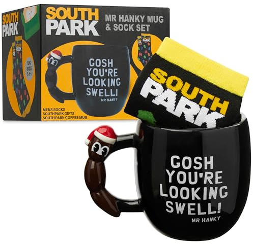 South Park Tasse und Socken Set für Herren, 330ml Kaffeetasse und lustige Socken - Geschenke für Herren (Multi Mr Hanky)