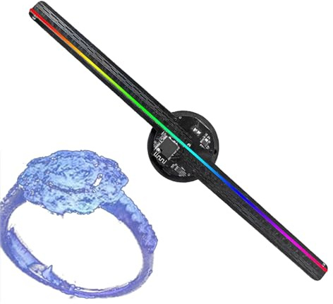 Vitsrisea Ventilateur Holographique Résolution 2000x224 - Projecteur Vidéo Holographique | Écran Ventilateur 16.5 Pouces Télécommande Animation Noël Halloween Magasin