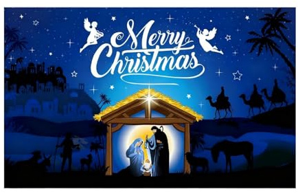 150x90cm Doppelseitige Weihnachts Garten Fahne - Großes Festliche Hof Dekoration für Weihnachten, Winter & Neujahr (Blau)