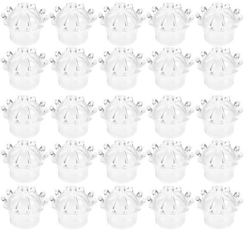 ERINGOGO Transparente Kleine Kronen Geschenkboxen aus Ps Kunststoff 24 Stück Durchsichtige Party Gastgeschenkboxen für Hochzeiten Babypartys und Geburtstagsfeiern