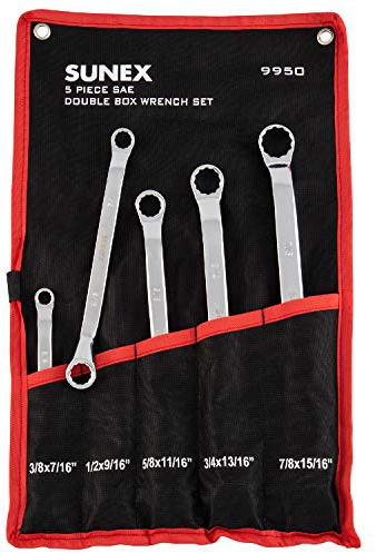 Sunex 9950 SAE Double Box Wrench Set, 5 Piece