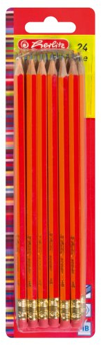 Herlitz 8850604 Bleistifte Scolair HB mit Tip 24 Stück FSC Holz, lackiert