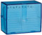 Wedo 2507303 Karteibox DIN A7/300 quer, transparent blau inklusive 100 Karteikarten (weiß, liniert) und Register