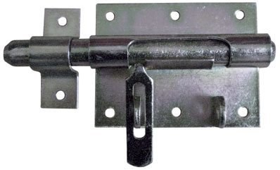 Générique - Verrou de box ou targette porte-cadenas-inox 316 l - Platine mm.80 x 64 x 1 - Ø mm.12 - Long. mm.120 -