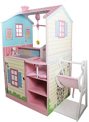Teamson Kids Olivia's Little World Baby Doll Changing Station Dolls House Nursery Playset With Highchair TD-11460A