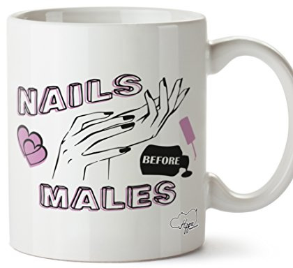 Hippowarehouse Nails Before Males Nail Polish Bottle Printed Mug Cup Ceramic 10oz