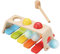 Classic World Klopfspiel Xylophon 2in1 – Holzspielzeug ab 12 Monaten | Musik & Motorik fördern | Klopfbank & Xylophon |pädagogisch wertvoll | Montessori Spielzeug für Jungen und Mädchen