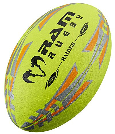Ram Rugby Raider Match Ball - Fluorescent - Size 4 -