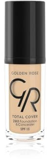 GOLDEN ROSE Total Cover Fond de teint 2 en 1 SPF 15 en porcelaine