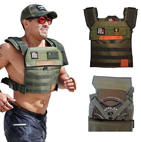 UNBROKENSHOP.COM WOD Weight VEST Weight PLATE CARRIER chaleco Colette (Green)