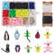 SUNNYCLUE 1 Box mit 600 Stück DIY 10 Sets Perlen Haustiere Kit 8 mm große Pony-Perlen Perlen Tiere Schlüsselanhänger Kit Video-Tutorials Gecko Eidechse Haustier Perlen Bulk für Weihnachten Handwerk