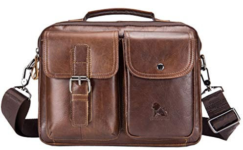 Xieben Leder Schulter Messenger Bag Handtasche für Männer Travel Business Crossbody Pack Daypack Wallet Handytasche Handtasche Handtasche