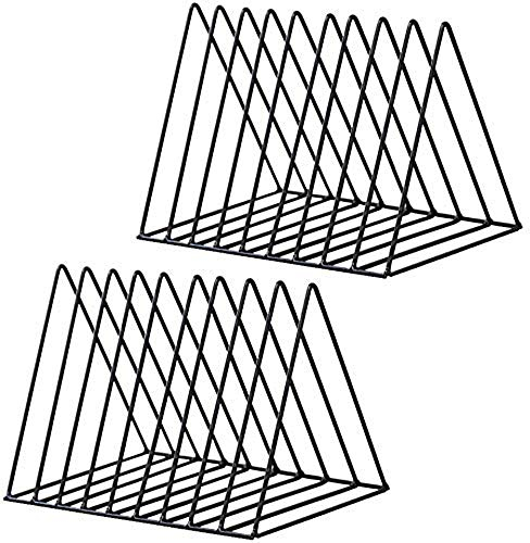 2 pcs Zeitschriftenhalter, Schreibtisch-Eisenregal, Bücherregal, multifunktional, dreieckig, Ordner, Dekoration, Heimbüro, Bücherregale (schwarz)