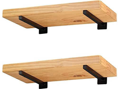 Regalträger Metall Schwarz 30cm, Schwimmende Regalhalterung 4 Stück für DIY Wandregal Montieren, Wandhalterung für Kliedung, Bücher in Wohnzimmer, Büro und Küchen
