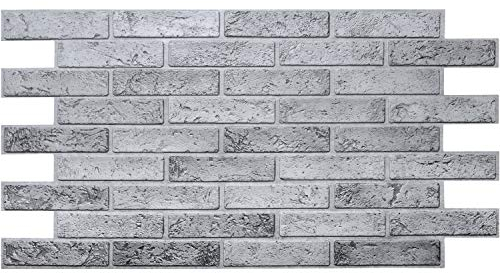 Wandpaneele aus PVC, 3D, dekorative Beschichtungen, Grauer Backstein (10, 4,8 m2)